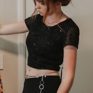 Black beaded top - Adrianna Papell Brand